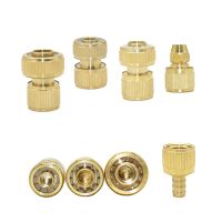 5pcs Brass 3/8 1/2 3/4 Inch Hose Quick Connector Garden 8/11 16mm 20mm 25mm Hose Copper Waterstop Connector Water Gun Fittings Watering Systems Garden