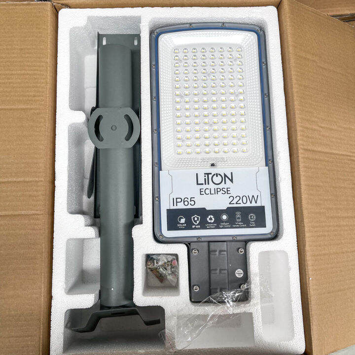 liton-โคมไฟถนน-led-โซล่าเซล-220w-รุ่น-eclipse-โคมถนน-solar-street-light-พลังงานแสงอาทิตย์-โคมไฟ-โคมโซล่าเซล-โซล่าเซล-สว่างทั้งคืน