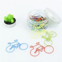 TUTU 4PCS/LOT Metal bicycle Shape Paper Clips candy Color Funny Kawaii Bookmark Office School Stationery big size Clips H0058