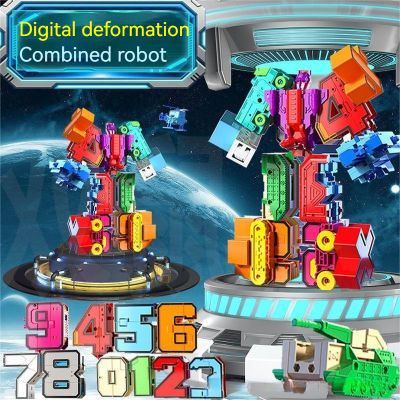 【Smilewil】หุ่นยนต์ตัวเลขแปลงร่าง เพื่อการเรียนรู้เด็กวัยหัดเดิน ของเล่น บล็อกของเล่น ของเล่นสำหรับเด็ก (0-9 หุ่นยนต์ตัวเลข)