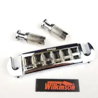 Wilkinson WOGT3 Tailpiece Bridge For LP Electric Guitar Chrome Silver Adjustable Wraparound