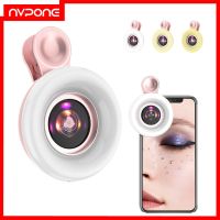 New Mobile phone fill light 15X macro lens Portable Selfie LED Ring Light for iPhone Smartphone Universal Ring Clip Light Smartphone Lenses