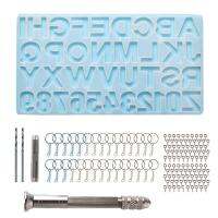 Epoxy Casting Mold Set Include 1x Hand Drill 2x Drill Bits 30x Keyrings 100x Screw Pins for Making DIY Resin Supplies