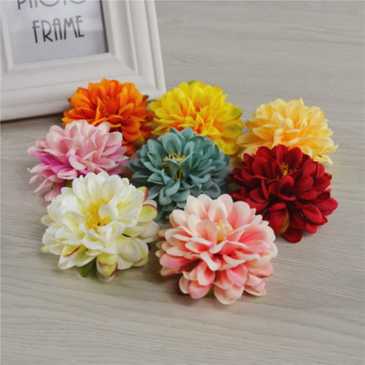 cw-5pcs-7cm-artificial-dahliaheadchrysanthemum-fakefor-weddingdecorationwreathdecor-hot