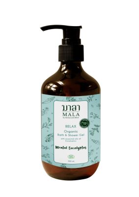 Mala เจลอาบน้ำธรรมชาติ เมนทอลยูคาลิปตัส Organic Shower Gel Mental Menthol Eucalyptus (300ml)