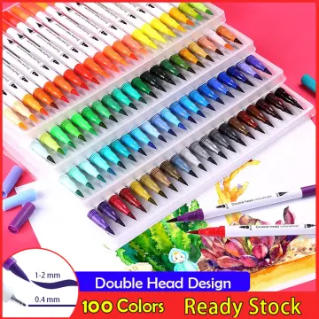 Double Head Coloured Pen, 100 Dual Tip Markers
