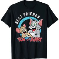 OO  พิมพ์ลาย เสื้อยืดแขนสั้น ผ้าฝ้าย พิมพ์ลาย Tom And Jerrys Best Friends น่ารัก นําเข้า แฟชั่น สําหรับเด็กผู้ชาย และผู้หญS-5XL