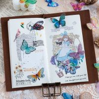 +【】 40 Pcs Variety Butterfly Stickers PET Transparent Decorative Decals For Phone Laptop Waterbottle Planner Diary Journal Scrapbook