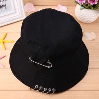 [hot]Korean Fashion 1PC Unisex Women Men Bucket Hat Pin Rings Sunhat Caps Summer Hats bucket hat