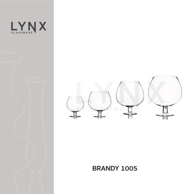 LYNX - BRANDY 1005 - แจกันแก้ว แฮนด์เมด ทรงบรั่นดี แบบปากตัด เนื้อใส มี 4 ขนาด สูง 15 ซม., 20 ซม., 25 ซม. และ 31 ซม.