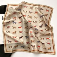 ¤ Silk Square Scarf Women 100 Real Luxury Brand Horse Print Neckerchief Female Hair Hand Bag Wrist Foualrd Scarves Bandana