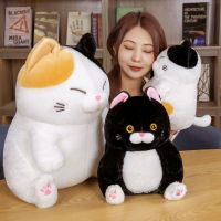 PUZHE Hiasan Kamar รูปการ์ตูนน่ารักสำหรับเด็ก,มาพร้อมกับของเล่น Boneka Mainan ของเล่นแมวนุ่มของเล่นแมวตุ๊กตาผ้ากำมะหยี่ตุ๊กตาสัตว์นั่งขี้เกียจตุ๊กตาหนานุ่มแมว