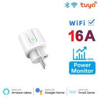 16a Rovf 20a Tuya Wi-Fi Eu จับเวลาปลั๊กอัจฉริยะ220V จอภาพพลังงานสำหรับรีโมทไร้สายบ้าน Alexa Google ซ็อกเก็ตควบคุม