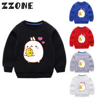 Childrens Hoodies Kids Cartoon Molang and Piupiu Cute Rabbit Sweatshirts Baby Pullover Tops Girls Boys Autumn Clothes,KYT5217