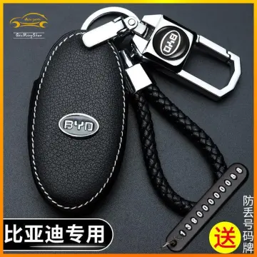 Leather Car Key Case Cover for BYD Atto 3/Seal/Dolphins/Han/Tang