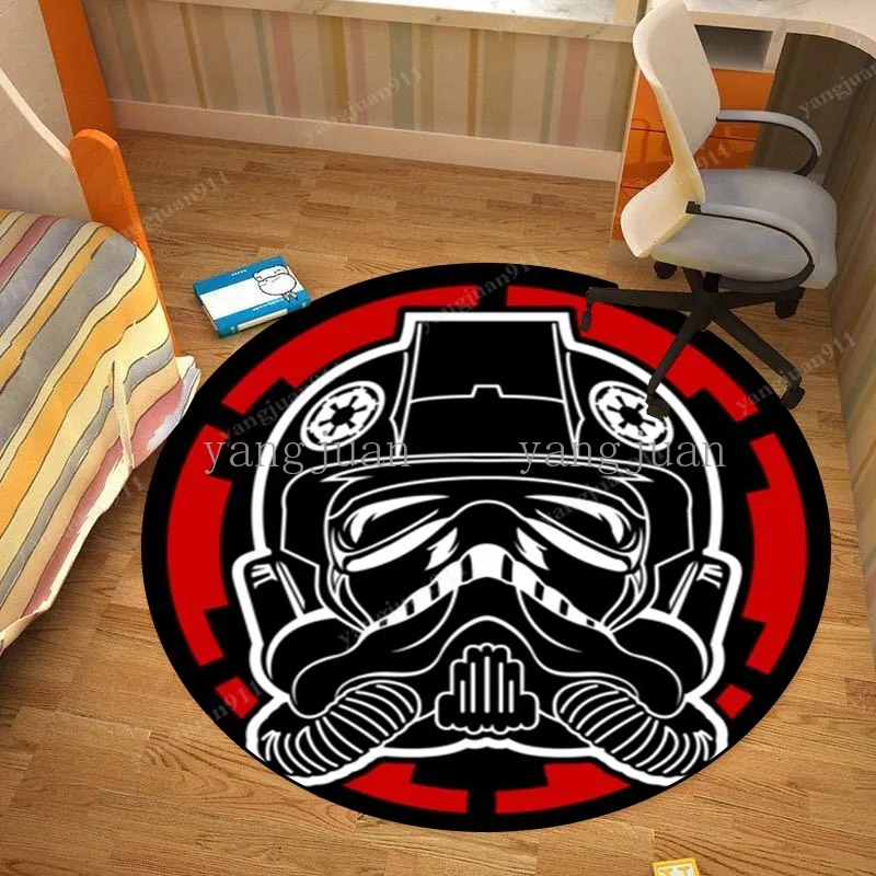 Decorative Mat] Customized Star Wars Bai Absorbent Brother Round Carpet  Black Samurai Living Room Bedroom Bedside