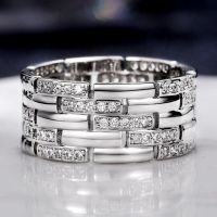 VAGZEB แหวนคู่รักสีเงินฝังเพชร CZ ระยิบระยับแหวนแต่งงานของผู้ชายที่มีคุณภาพสูงเครื่องประดับผู้หญิง