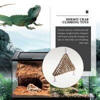 Bearded Dragon Hammock Lizard ,100% Natural Seagrass Fibers for ,Geckos,,Hermit Crabs and Snakes,Triangular and Plastic Terrarium Plant Leaves