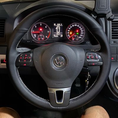 Anti-Slip หนังเทียมพวงมาลัยรถ id สำหรับ Volkswagen Golf 6 Mk6 VW Polo Sagitar Bora Santana Jetta Mk6