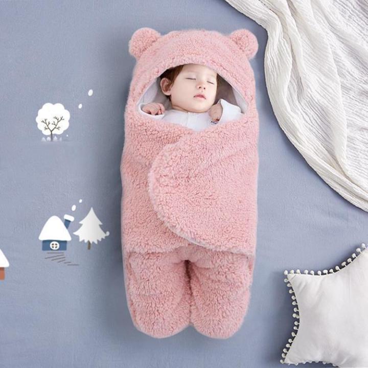 bm-ผ้าห่มห่อการห่อตัวเด็กอุ้มเด็กถุงนอนหนาฤดูใบไม้ร่วงและฤดูหนาวที่จะรักษาความอบอุ่น