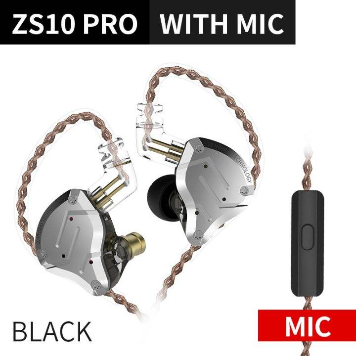 KZ ZS10 PRO 4BA+1DD KZ Hybrid Earphone headset HIFI Earbuds In Ear