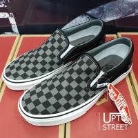 **แท้ 100%** Vans Sneakers รองเท้าผ้าใบ Classic Slip-On - Black/Pewter Checkerboard [VN000EYEBPJ]