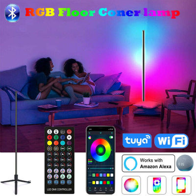 นอร์ดิกโคมไฟตั้งพื้นสำหรับห้องนอนห้องนั่งเล่นบลูทูธ Wifi Rgb ไฟ Led ที่มีระยะไกลตกแต่งบ้านที่ทันสมัยข้างเตียง Tuya ยืนโคมไฟ