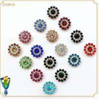 ZHIMUA 10PCS 14mm ตัดเย็บเสื้อผ้า ที่เป็นประกาย รูปดอกไม้ เครื่องประดับหมวก หินแก้วคริสตัล ตกแต่งเสื้อผ้า ปุ่ม Rhinestone