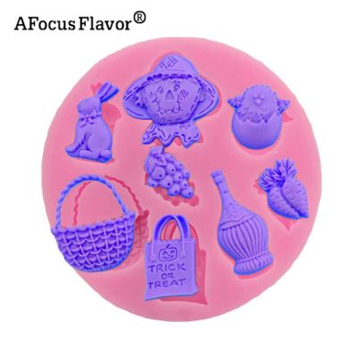 ；【‘； 1 Pc Easter Silicone Molds Vegetables Fruits Raits Baskets Cakes Fudge Cookies Chocolate Molds Diycake Decorating Tools
