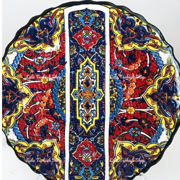จานเซรามิคตุรกี-งานแฮนด์เมด-นำเข้าจากตุรกี-turkish-ceramic-plate