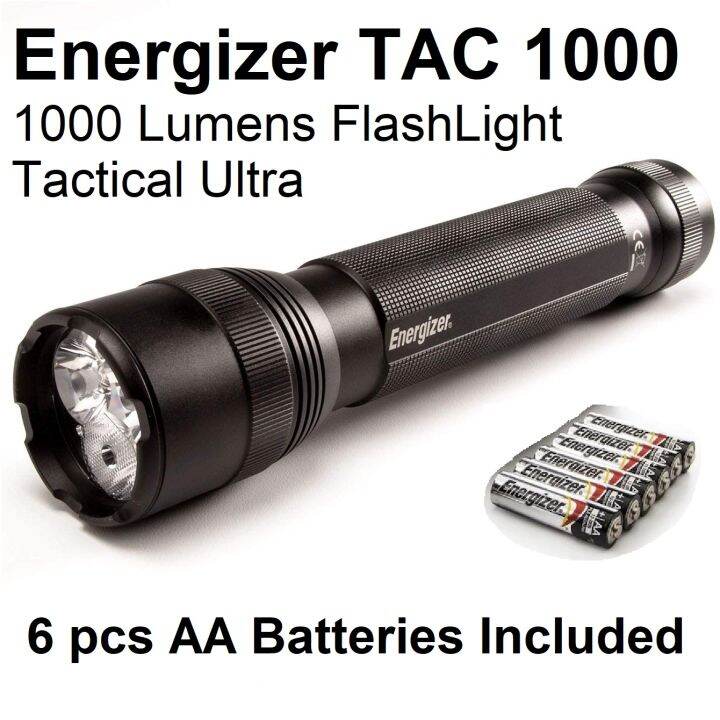 Energizer Tactical LED Torch TAC 1000 Ultra Tactical Flashlight 6 AA
