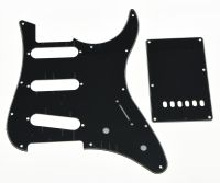 KAISH Black 3 Ply Guitar SSS Pickguard w/ Back Plate Screws for Yamaha PACIFICA