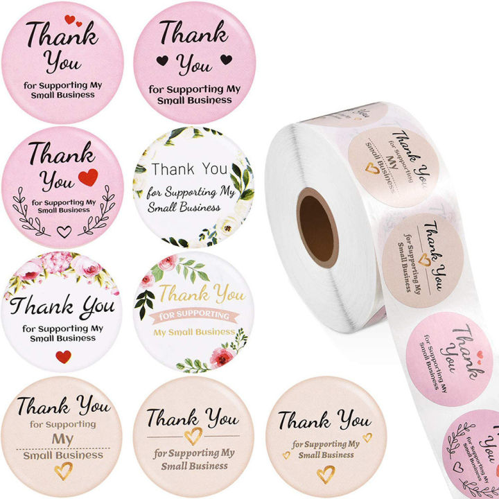 500pcs-small-champagne-white-supporting-my-label-stickers-package-thank-designs-9