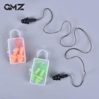 1 Pair Water Sports Soft Silicone Ear Plugs With PVC Rope Noise Reduction Earplugs Protective For Swimming Pool Accessories Ear Protection