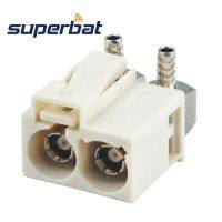 Superbat Fakra Double Code B Female Right Angle Crimp RF Coaxial Connector for Cable RG316 RG174 LMR100 for Radio with Phantom