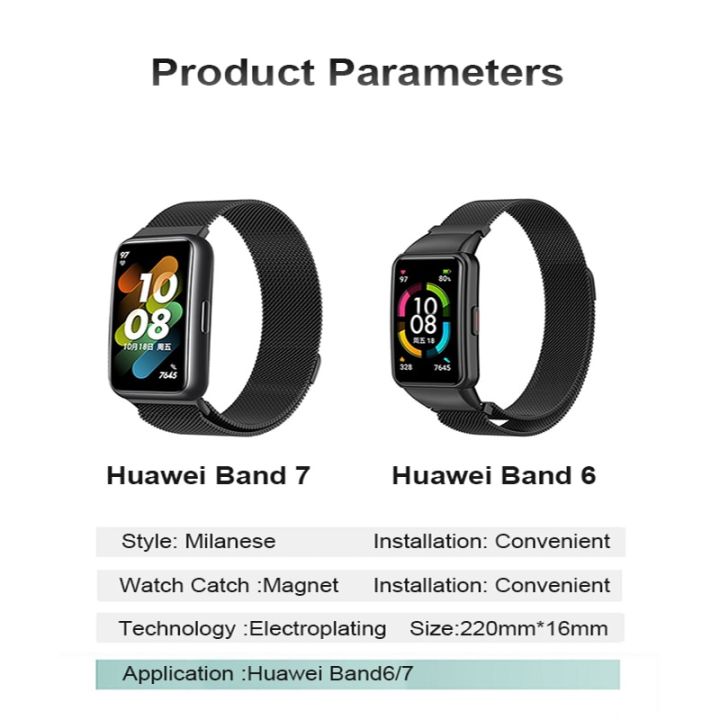 สายนาฬิกาโลหะสำหรับสาย-huawei-6-7สายพร้อมตัวป้องกันเคสหน้าจอ-tpu-ฟิล์มบางสายรัดข้อมือ-honor-6ลูปแม่เหล็กแบบ-milanese-carterfa