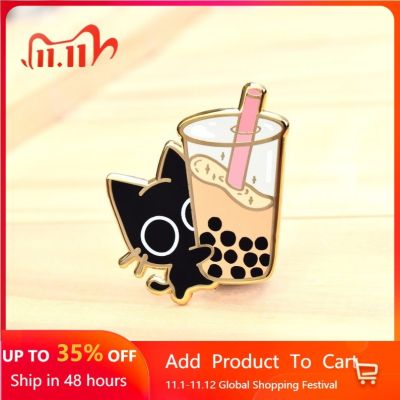 【CW】 Enamel Pin // Cat Kawaii Pin Tea Pins