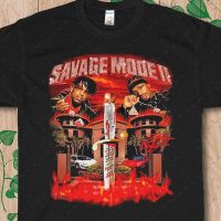 เสื้อยืด2022ใหม่21รุ่น Savage และ Metro Boomin รุ่นลิมิเต็ดอิดิชั่น Savage Mode II Rap Tee วินเทจเสื้อยืดแนวฮิปฮอปเสื้อเชิ้ตพลัสไซส์4XL 6XL 5XL