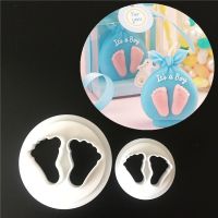 2Pcs/lot 3D DIY Baby Feet Cookie Cutters Fondant Mould Cake Baking Decorating Tools Kitchen Bakeware Bread Cake  Cookie Accessories