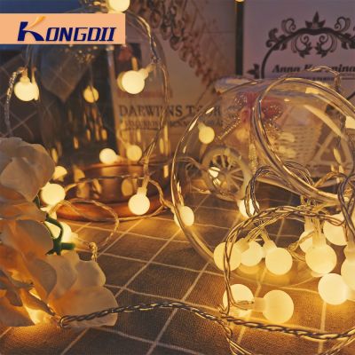 ☊ USB/Battery Power LED Ball Garland Lights Fairy String Waterproof Outdoor Lamp Christmas Holiday Wedding Party Lights Decoration