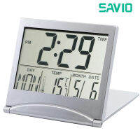 [คลังสินค้าพร้อม] SAVIO พับ LCD นาฬิกาปลุกดิจิตอลนาฬิกาตั้งโต๊ะ Weather Station Desk อุณหภูมิ Travel Ectronic Mini นาฬิกา