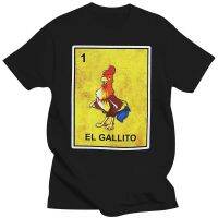 Large mens short sleeves El Gallito Loteria Childrens Mexican Lottery Tarot Card Tshirt Homme New 4XL.5XL.6XL