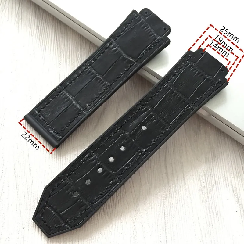 MMIAOO Watch Straps,Replacement,Wrist Strap Lingling Watch Band Compatible Withr Hublot Big Bang Silicone 25 * 19mm Waterproof Men Watch Strap Chain