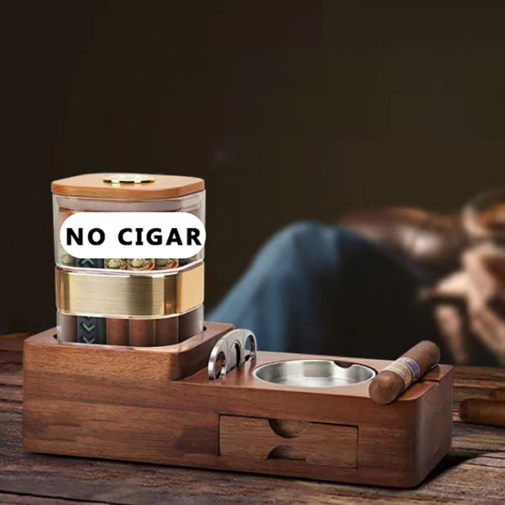 10-sticks-ciger-humidor-ashtray-moisture-proof-canister-can-hold-siga-cutter-windproof-lighter