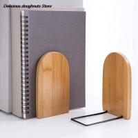 、’】- S L Nature Bamboo Desktop Organizer Bookends Book Ends Stand Holder Shelf Bookrack Office Accessories