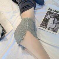 COD กางเกงขายาว กางเกงลูกฟูก เอวสูงสะโพกยกด้าย leggings anti-light safety pants womens summer lace JK lined insurance shorts home pants