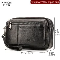 PI UNCLE Brand Most Popular Genuine Leather Mens Clutch Bags Hand Caught Bag Fashion Women Shopping Large Wallet Cards Cell Phone Pouch Long Money Purse Male Large Capacity Office Bag For Documents Multifunctional Male Wrist Bags Soft Natural CowhideTH