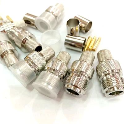 1Pcs LMR400 Cable L16 N Type Female Jack Connector N Female Crimp for RG8 LMR-400 RF Adapter Coaxial Brass Nickel Plated Copper