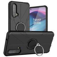 เกราะกันกระแทก PC + TPU เคสที่มีห่วงสำหรับถือป้องกันสำหรับ OnePlus Nord CE 5G (สีดำ)(Elec-CN)