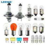 Leewa ชุดไฟรถยนต์20ชิ้น/เซ็ต12V สว่างหลอดไฟฮาโลเจน H1/H4/H7/P21w/Py21w/R10w/R5w/T4w/โคมไฟหลายแบบจำลอง W5w ชุดผสม